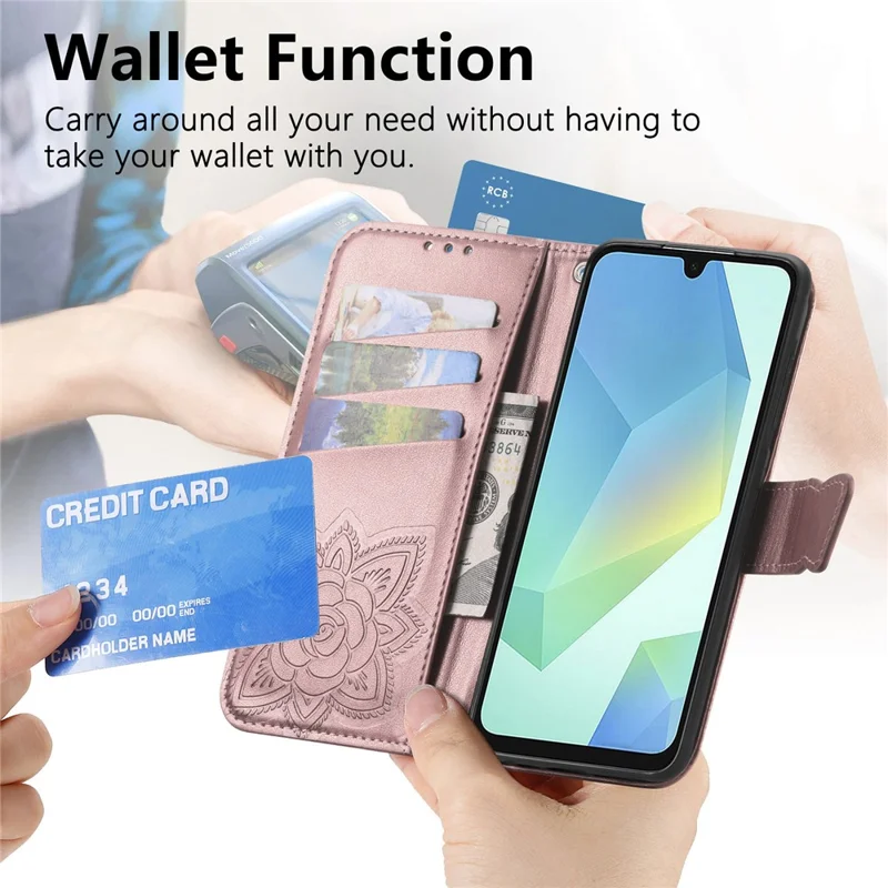 For Xiaomi 17 Max Case with Strap Butterfly Pattern PU Leather Wallet Phone Cover - Rose Gold