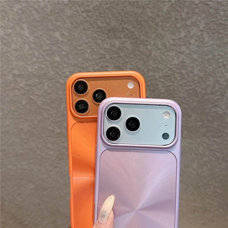 For iPhone 17 Pro Max Case Large Camera Cutout Aurora CD Pattern PC + TPU Phone Cover - Black