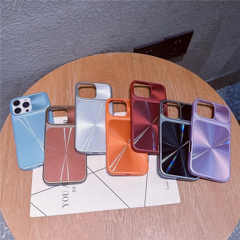 For iPhone 17 Pro Max Case Large Camera Cutout Aurora CD Pattern PC + TPU Phone Cover - Black