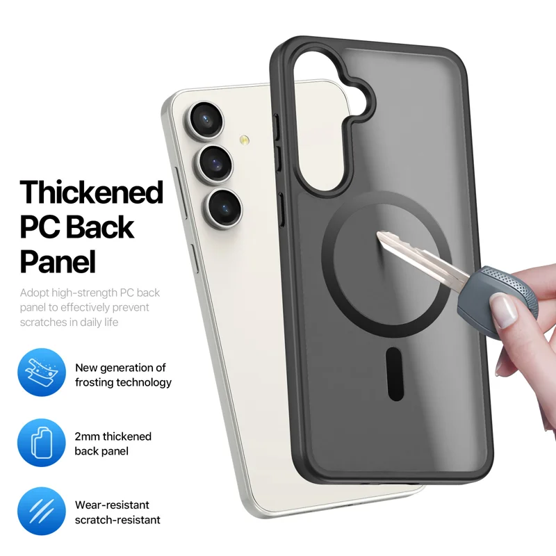 DUX DUCIS for Samsung Galaxy S26 FE / S25 FE Magnetic Case Yind Series PC+TPU Phone Cover - Black - 6