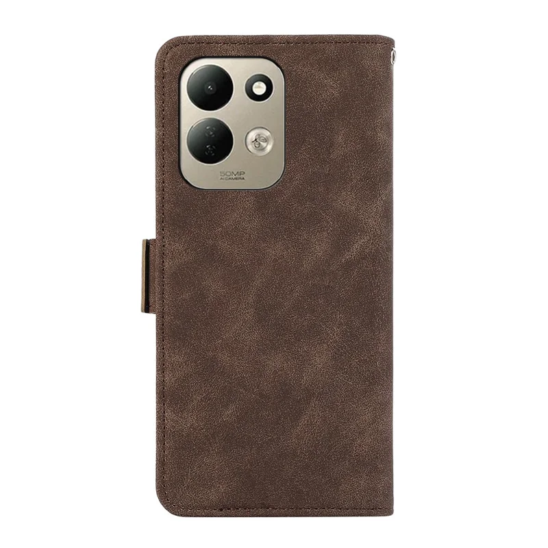 ABEEL For Xiaomi Redmi 17 5G  /  Redmi 17 4G Case PU Leather Folio Stand View RFID Blocking Phone Cover - Brown