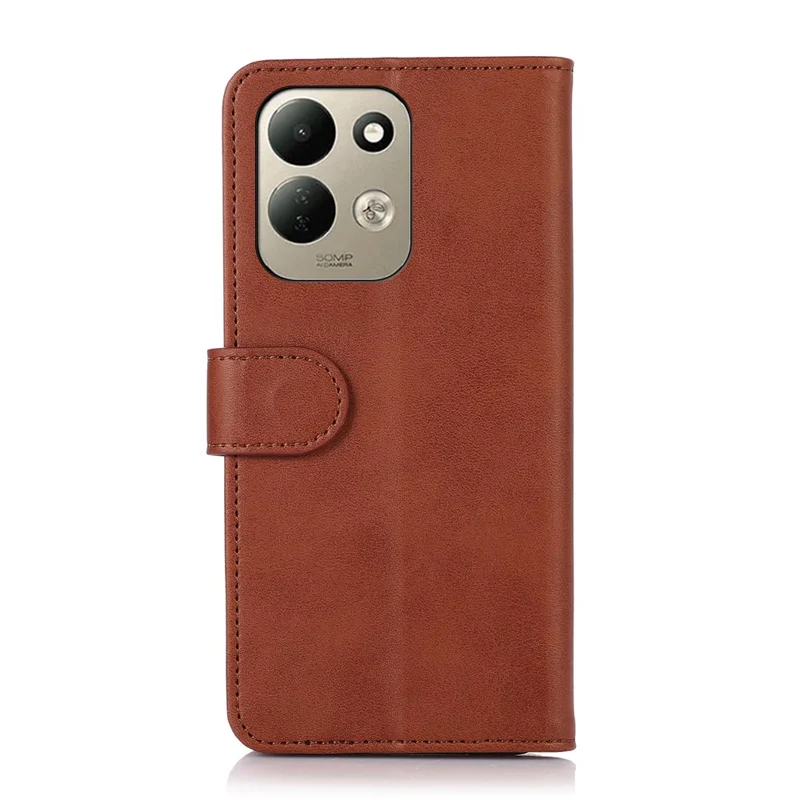 For Xiaomi Redmi 17 5G  /  Redmi 17 4G Case Cowhide Texture Leather Wallet Phone Cover with Stand - Brown