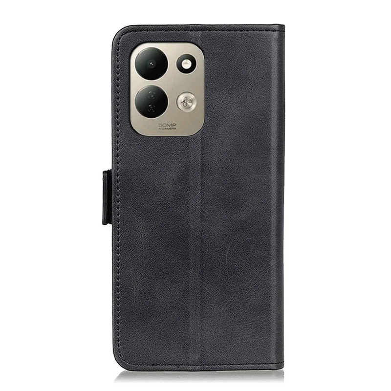 For Xiaomi Redmi 17 5G  /  Redmi 17 4G Case Stand Cowhide Texture PU Leather Phone Cover - Black