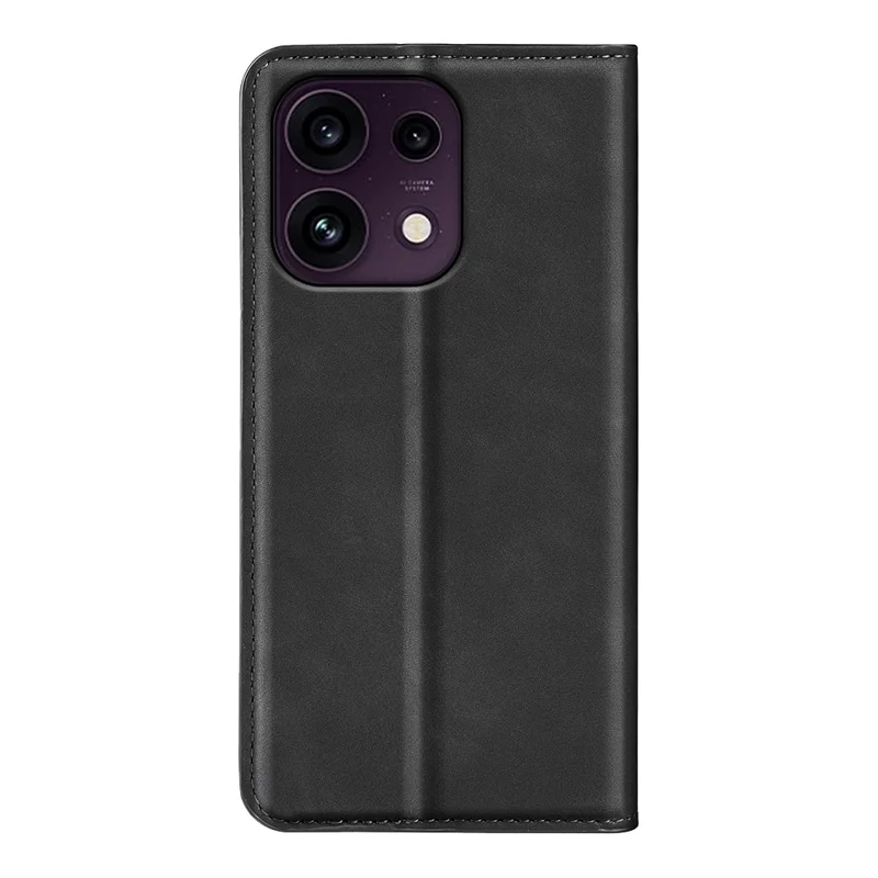 For Oppo Reno16 F 5G Case Skin Touch Leather Wallet Phone Cover - Black