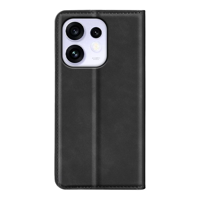 For Oppo Reno16 5G (Global) Case Skin Touch Leather Wallet Phone Cover - Black