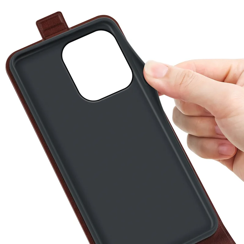 For Oppo Reno16 F 5G Case with Card Slots Vertical Flip Leather Phone Cover - Brown
