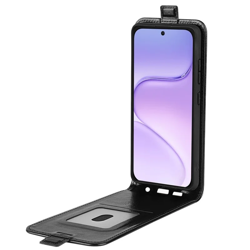 For Honor 600 Smart 5G / X7e Plus 5G Case with Card Slots Vertical Flip Leather Phone Cover - Black