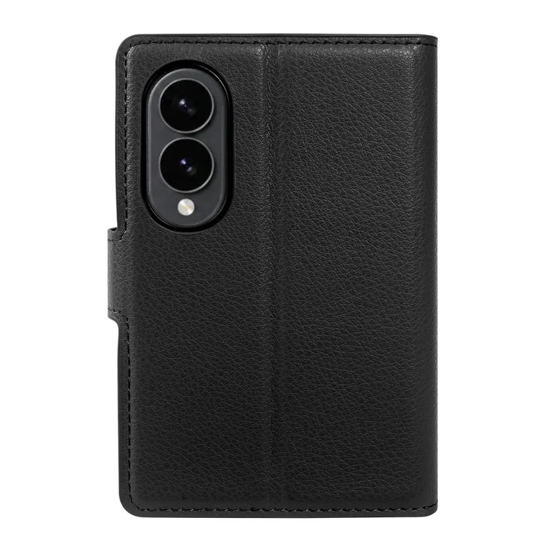 For Samsung Galaxy Z Fold8 Case Wallet Stand Litchi Texture Shockproof Leather Phone Cover - Black