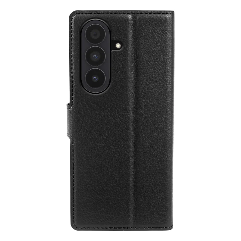 For Samsung Galaxy Z Fold8 Ultra Case Wallet Stand Litchi Texture Shockproof Leather Phone Cover - Black