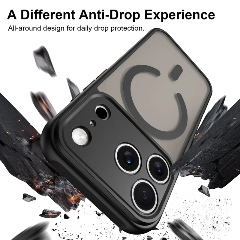Bulk Purchasing for iPhone 18 Pro Max  /  17 Pro Max Magnetic Case Anti Drop Matte PC + TPU Phone Cover - Black