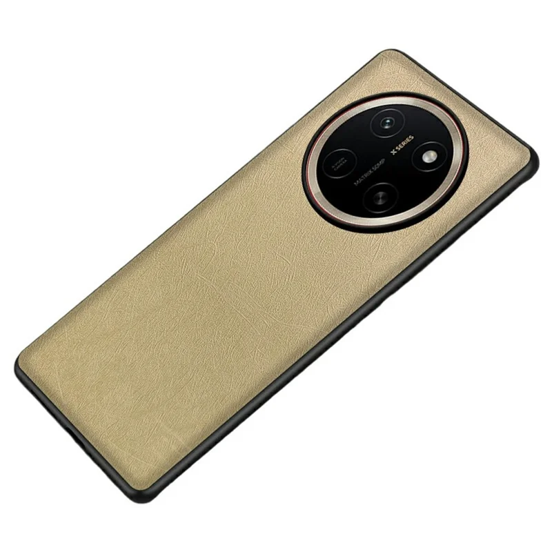 Für Honor X80 Pro Max 5G Hülle, seidenstrukturierte PU-Leder-beschichtete PC-TPU-Schutzhülle für die Rückseite - Gold