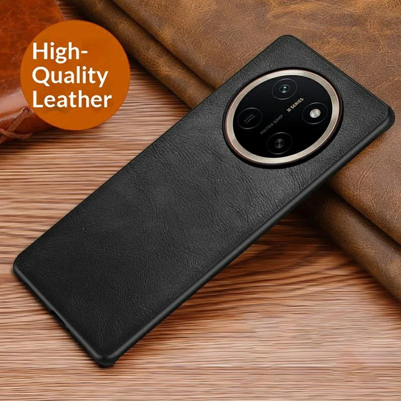 For Honor X80 Pro Max 5G Case Retro Leather Coated PC + TPU Phone Cover - Black