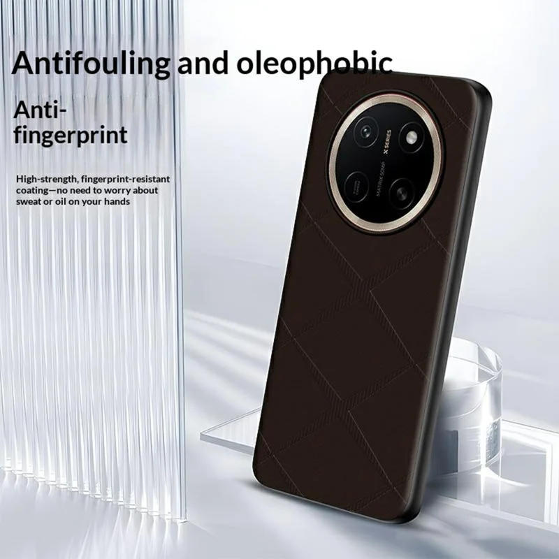 Für Honor X80 Pro Max 5G Hülle X-Muster TPU PU-Leder PC Anti-Drop-Handyhülle - Braun