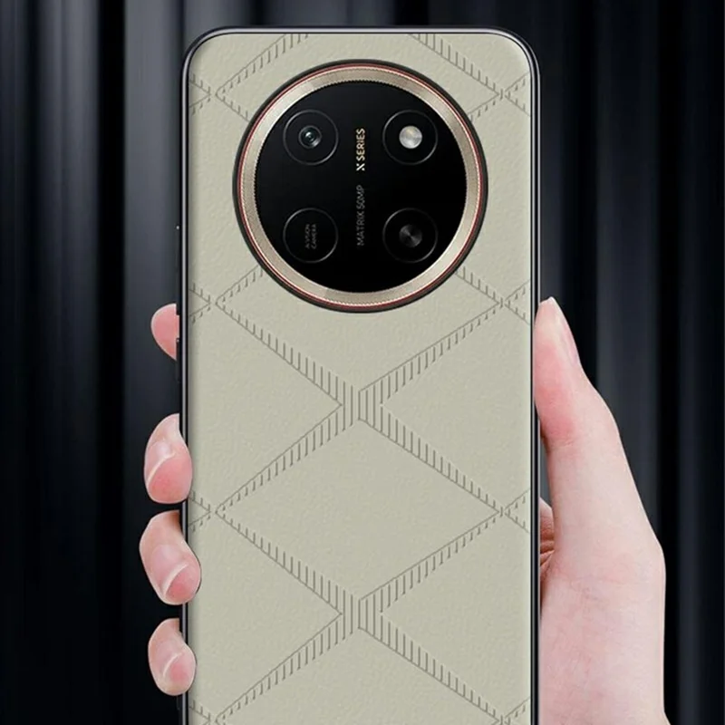 Für Honor X80 Pro Max 5G Hülle X-Muster TPU PU-Leder PC Anti-Drop-Handyhülle - Braun