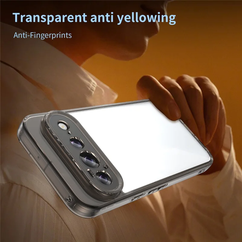 For Google Pixel 11 Pro Case TPU + Acrylic Phone Back Cover Anti Yellowing - Black