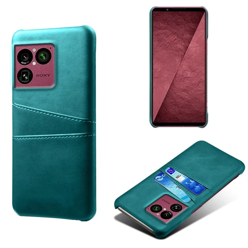 For Sony Xperia 1 VIII Case Dual Card Slots PU Leather + Hard PC Phone Cover - Green
