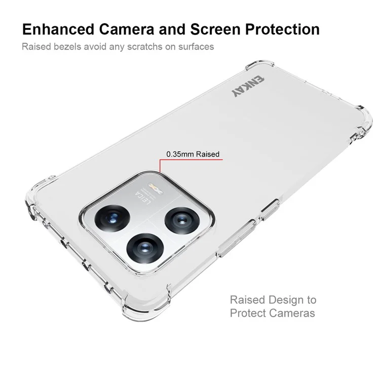 ENKAY HAT PRINCE для Xiaomi 13 Pro 5G Усиленные углы Противоударный чехол TPU с противоскользящей полосой Прозрачный чехол для телефона