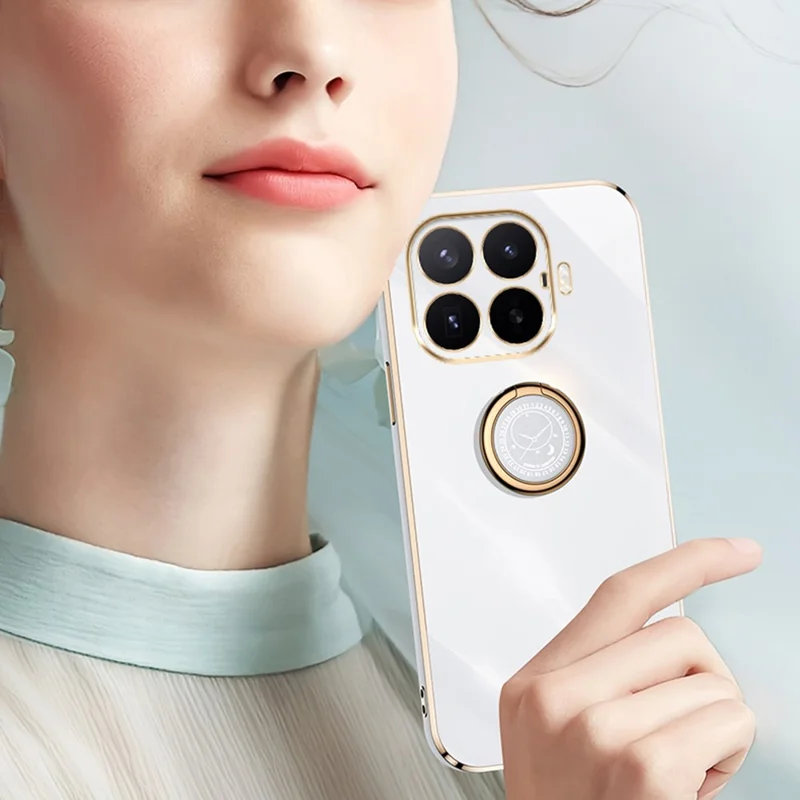 Fodral för Xiaomi 17T Ringar med kickstand Elektriskt fodrad TPU-mobilhölse - Cyan