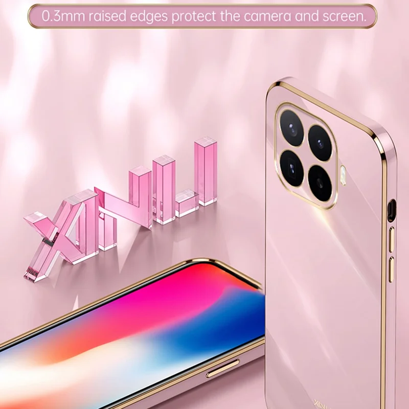 XINLI Capa para Xiaomi 17T Pro Capa de Telemóvel em TPU com Estrutura com Galvanoplastia - Ciano