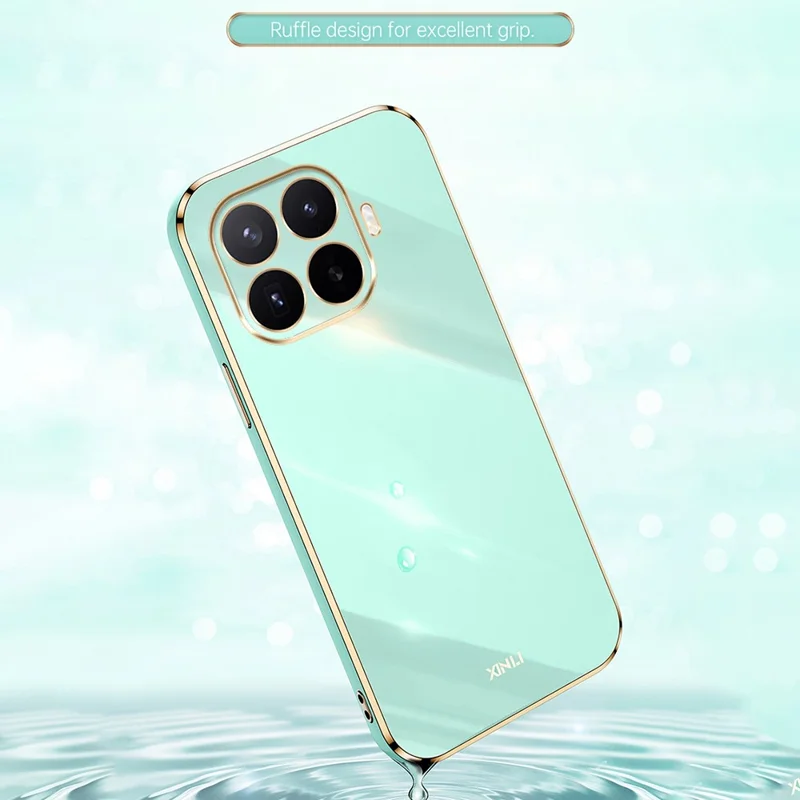 XINLI Capa para Xiaomi 17T Pro Capa de Telemóvel em TPU com Estrutura com Galvanoplastia - Ciano