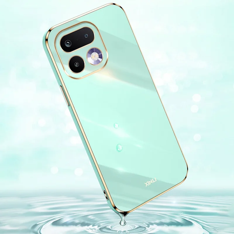 XINLI For Realme 16 Pro 5G Case TPU Phone Cover with Electroplating Frame - Cyan