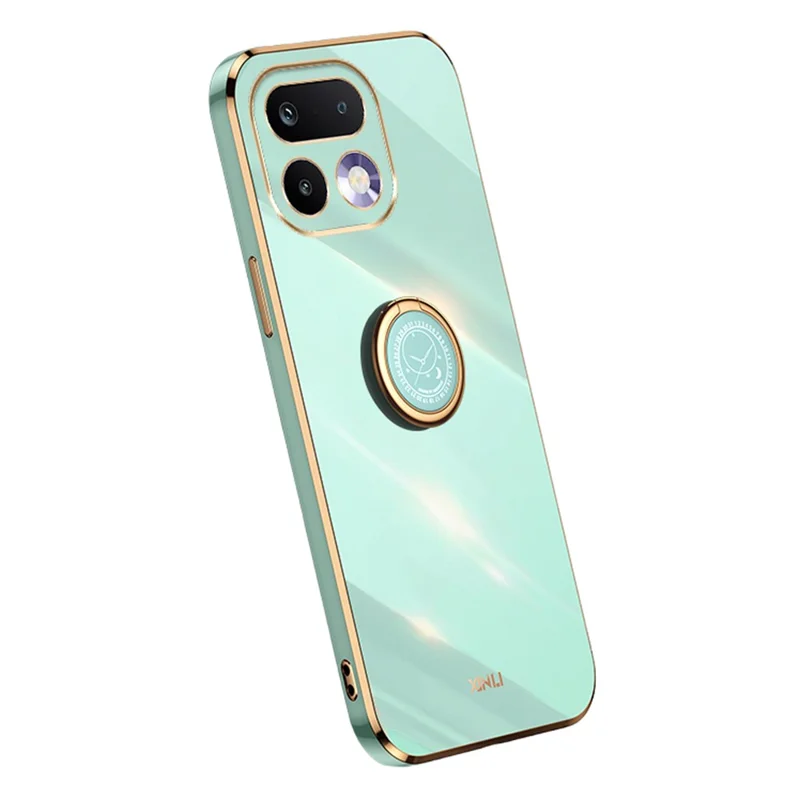 Capa para Realme 16 Pro 5G com Anel Suporte e Revestimento Eletrolítico em TPU - Ciano