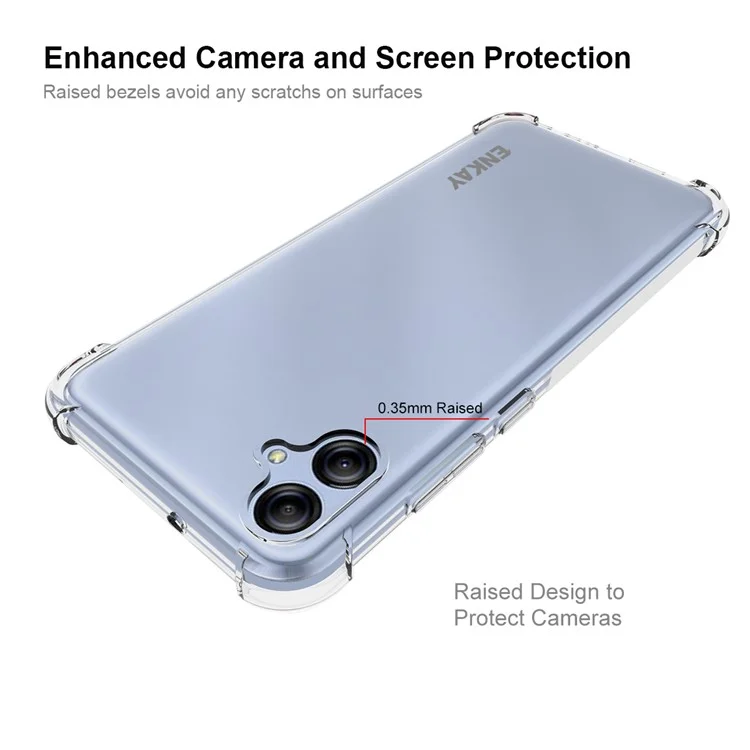 ENKAY HAT PRINCE Pour Samsung Galaxy A04e 4G / F04 4G / M04 4G Coque de protection TPU ajustée, coins renforcés, bande anti-dérapante sur le bord, Housse de protection transparente pour smartphone
