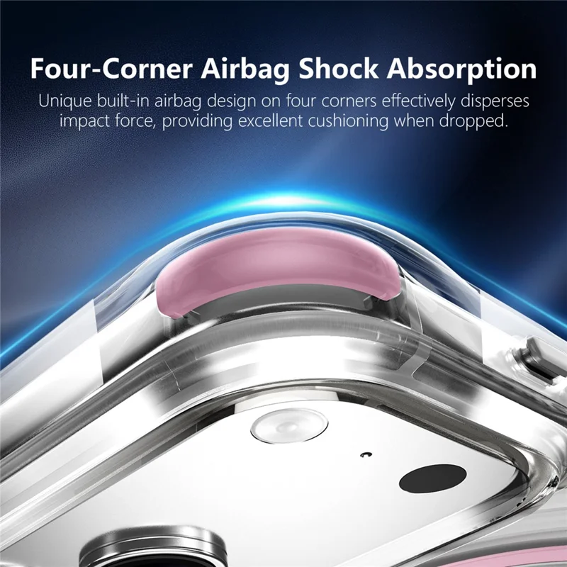 For iPhone 18 Pro / 17 Pro Magnetic Case Airbag Corner Shockproof Ripple TPU Phone Cover - Pink