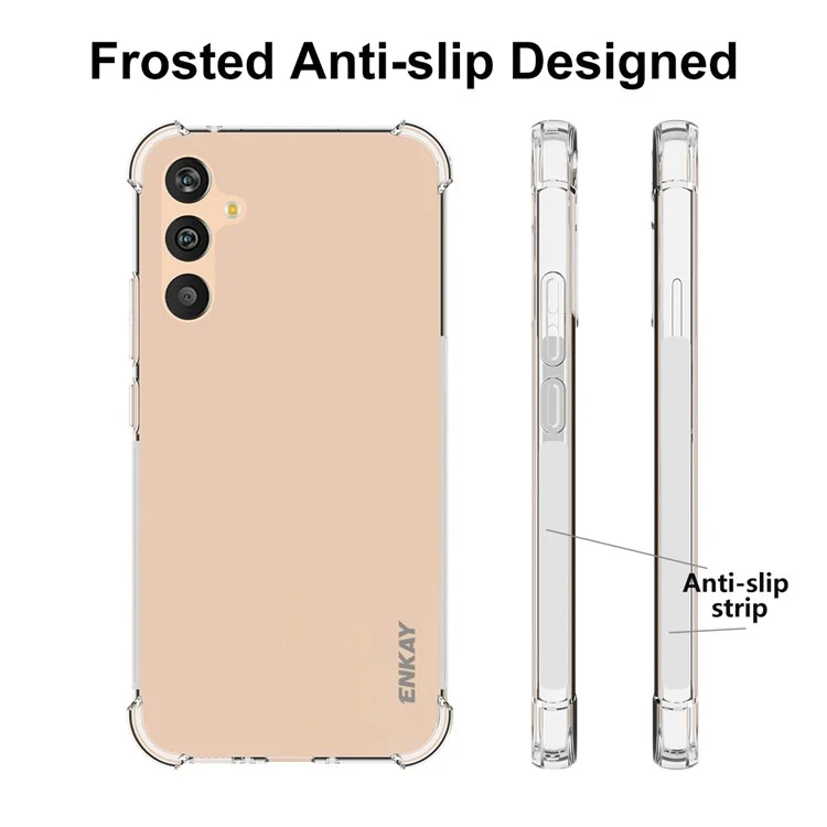 Funda de teléfono ENKAY HAT PRINCE TPU para Samsung Galaxy A34 5G, borde con tira antideslizante, esquinas reforzadas y a prueba de golpes