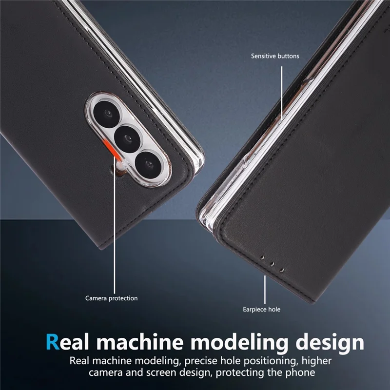 ABEEL Coque pour Samsung Galaxy Z Fold8 Ultra, étui à rabat en cuir avec blocage RFID - Noir