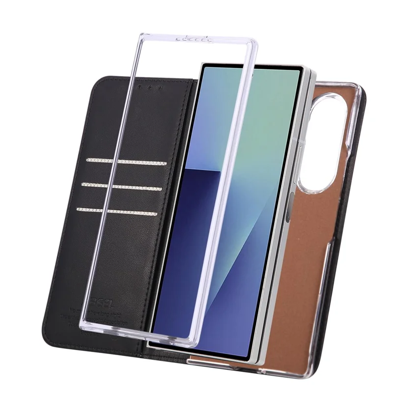ABEEL Coque pour Samsung Galaxy Z Fold8 Ultra, étui à rabat en cuir avec blocage RFID - Noir