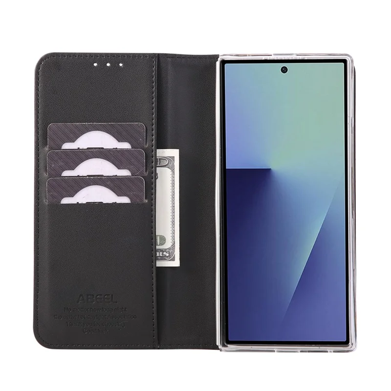 ABEEL Coque pour Samsung Galaxy Z Fold8 Ultra, étui à rabat en cuir avec blocage RFID - Noir