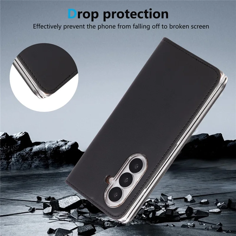 ABEEL Coque pour Samsung Galaxy Z Fold8 Ultra, étui à rabat en cuir avec blocage RFID - Noir