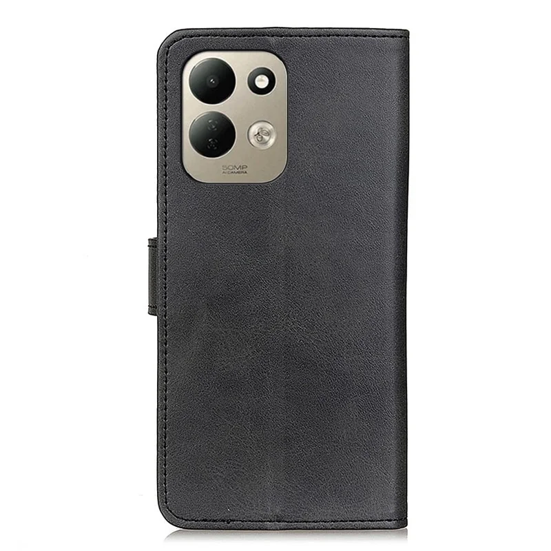 For Xiaomi Redmi 17 5G  /  Redmi 17 4G Case Cowhide Texture Leather Wallet Stand Phone Cover - Black
