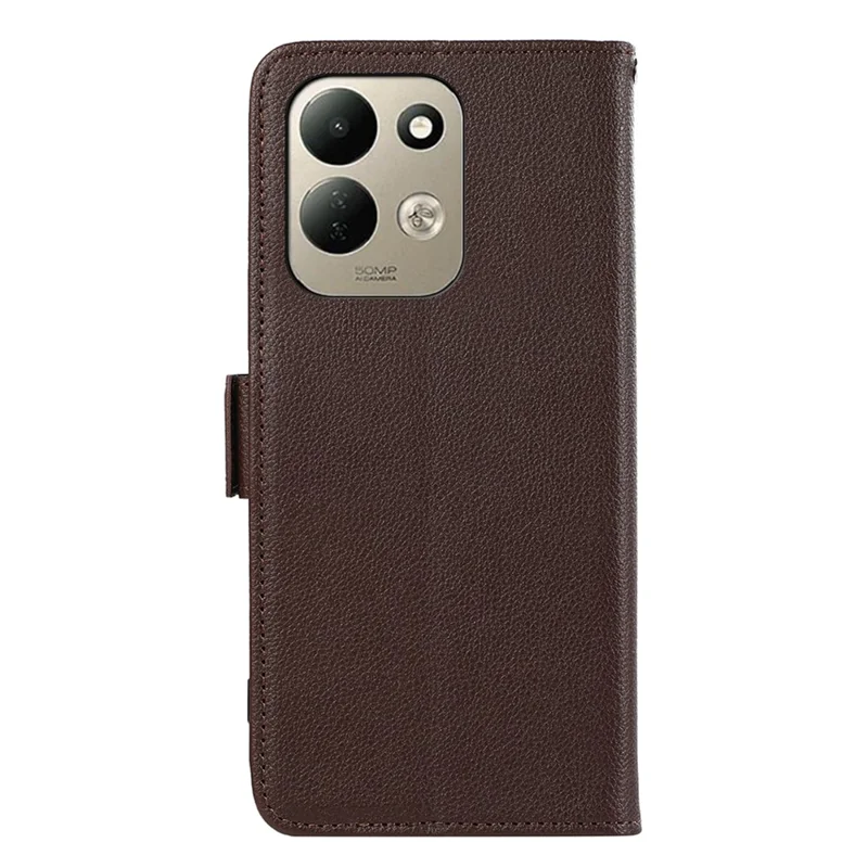 ABEEL For Xiaomi Redmi 17 5G  /  Redmi 17 4G Case Litchi Texture Leather RFID Blocking Phone Cover - Brown