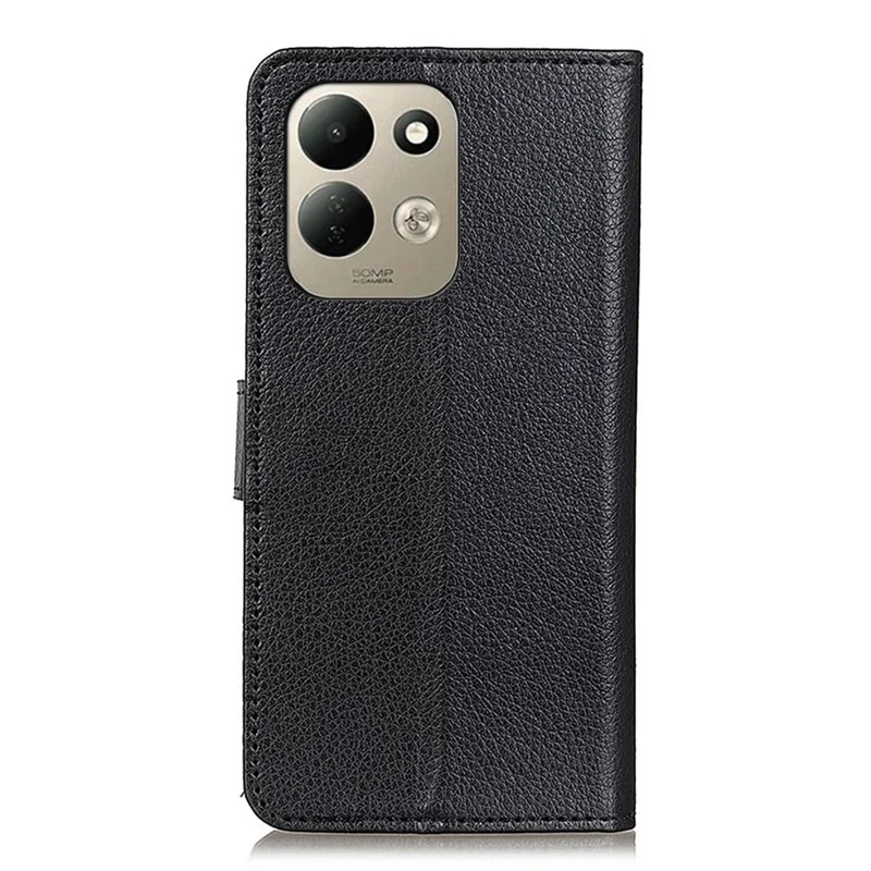 For Xiaomi Redmi 17 5G  /  Redmi 17 4G Wallet Case PU Leather Phone Cover Litchi Texture - Black