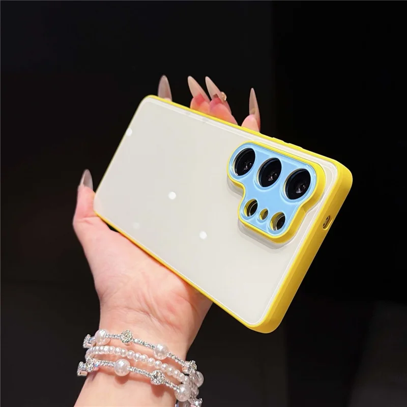 For Samsung Galaxy S24 Ultra Case Contrast Color PC + TPU Phone Cover - Yellow  /  White  /  Blue