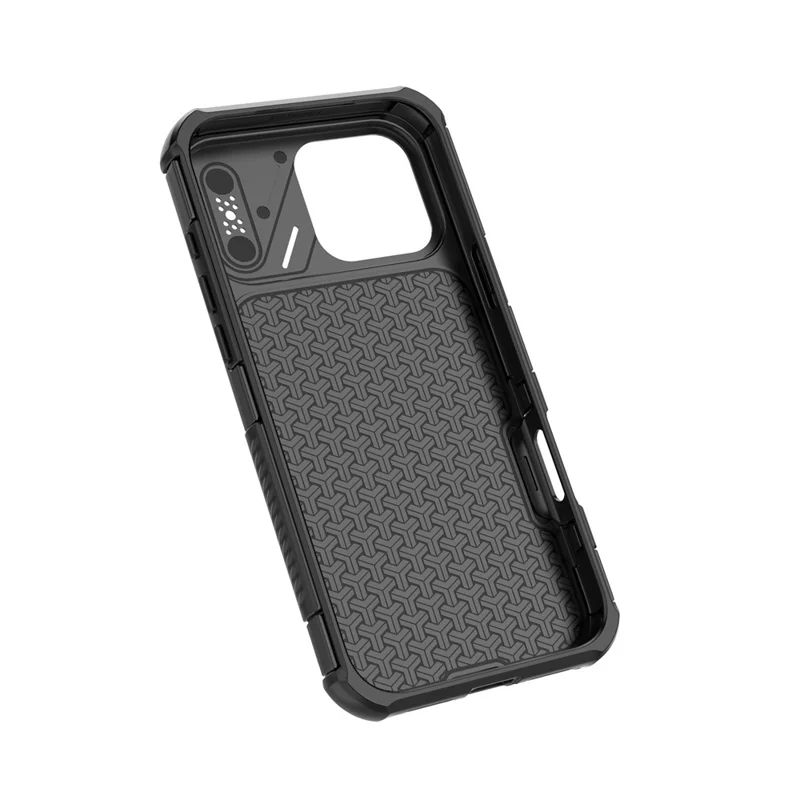 For iPhone 16 Pro Max Magnetic Case Carbon Fiber Texture PC + TPU Corner Protection Phone Cover - Black