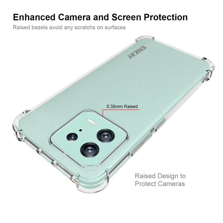 Enkay Hat Prince Mobilfunkkoffer Für Xiaomi 13, Verdickte Ecken Flexible Tpu-telefonabdeckung Anti-schlupf-streifenkante Clear Phone Shell