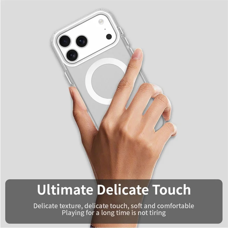 For iPhone 18 Pro Max / 17 Pro Max Magnetic Case Anti Drop Hybrid Phone Back Cover - White
