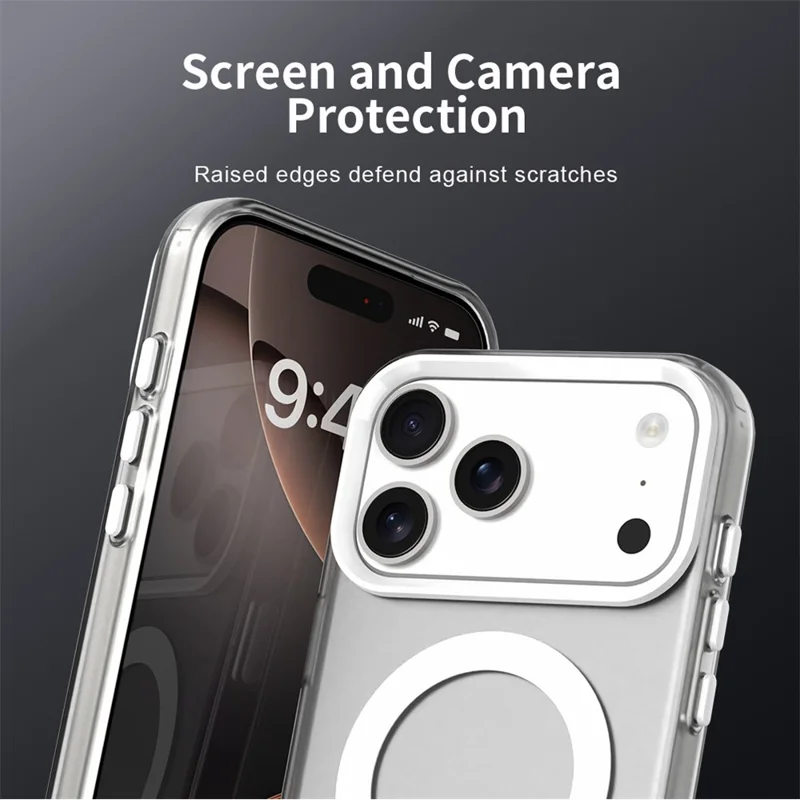 For iPhone 18 Pro Max / 17 Pro Max Magnetic Case Anti Drop Hybrid Phone Back Cover - White