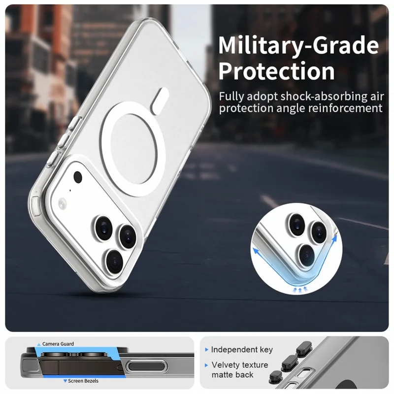 For iPhone 18 Pro Max / 17 Pro Max Magnetic Case Anti Drop Hybrid Phone Back Cover - White