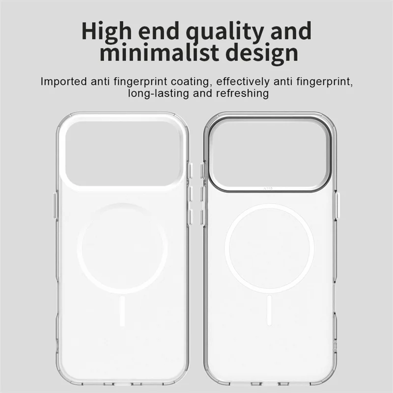 For iPhone 18 Pro Max / 17 Pro Max Magnetic Case PC + TPU + PET Air Cushion Shockproof Phone Cover - White