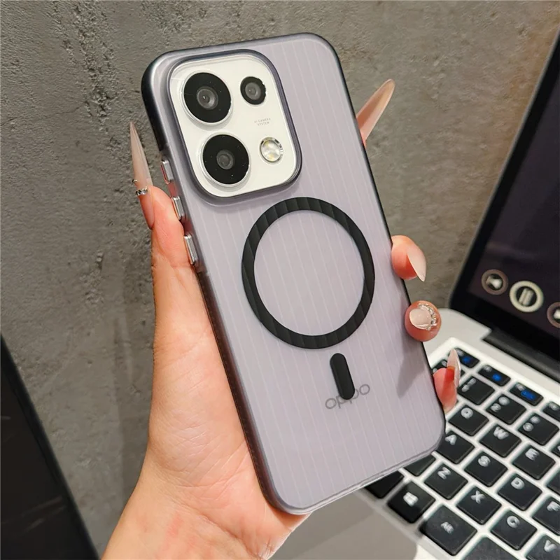 För Oppo Reno16 5G (Global) / Reno16 Pro 5G (Global) Magnetisk Skalskärm Matt Yta Chockabsorberande Skyddande PC Mobilskal - Svart