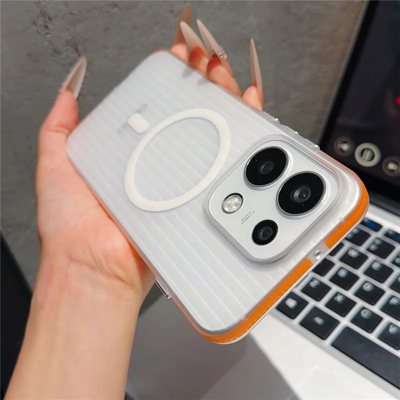 För Oppo Reno16 5G (Global) / Reno16 Pro 5G (Global) Magnetisk Skalskärm Matt Yta Chockabsorberande Skyddande PC Mobilskal - Svart