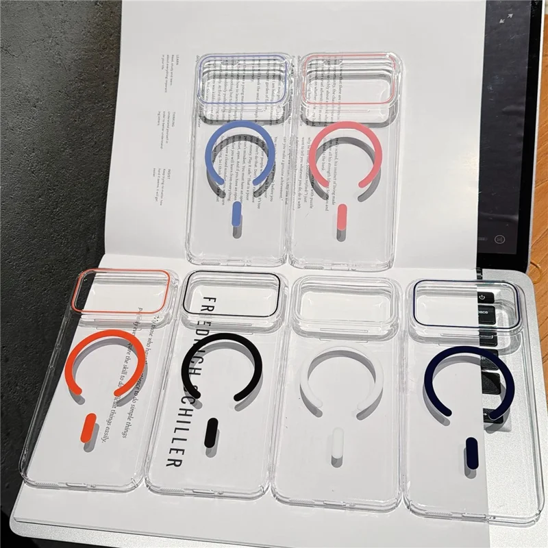 Obudowa magnetyczna na Xiaomi Redmi K90 Pro Max 5G / Poco F8 Ultra, ultra cienka przezroczysta pokrywa tylna z tworzywa PC - pomarańczowa