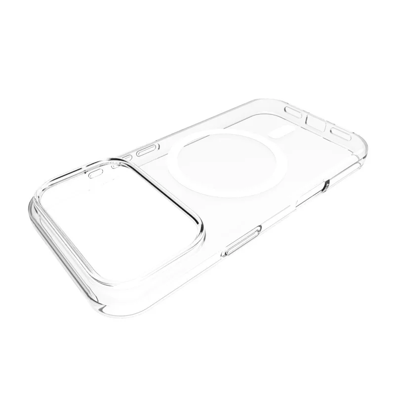 For iPhone 18 Pro / 17 Pro Magnetic Case Watermark-Resistant TPU Phone Back Cover - Transparent