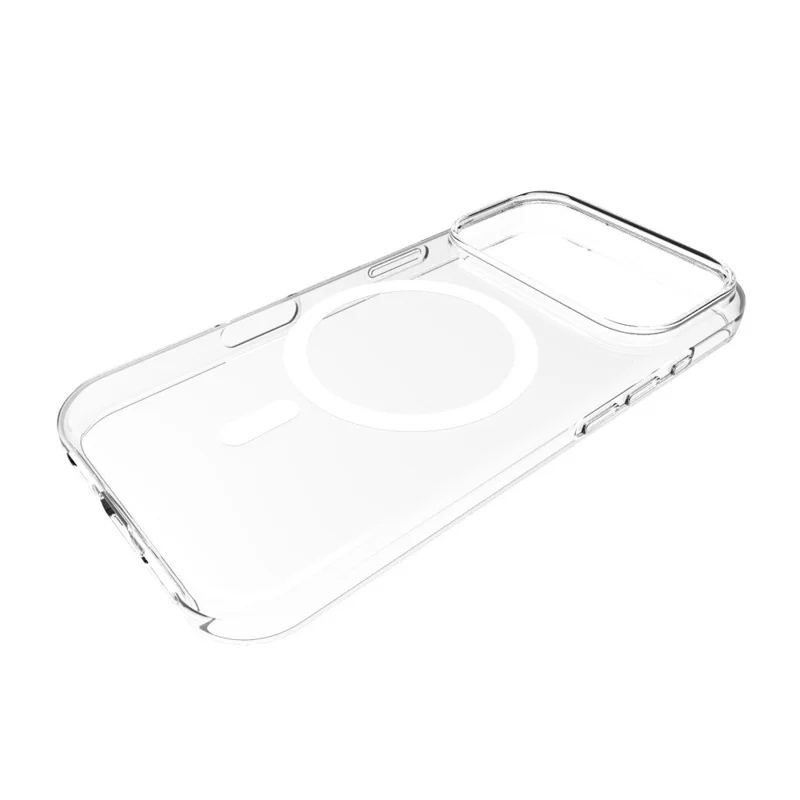 For iPhone 18 Pro / 17 Pro Magnetic Case Watermark-Resistant TPU Phone Back Cover - Transparent