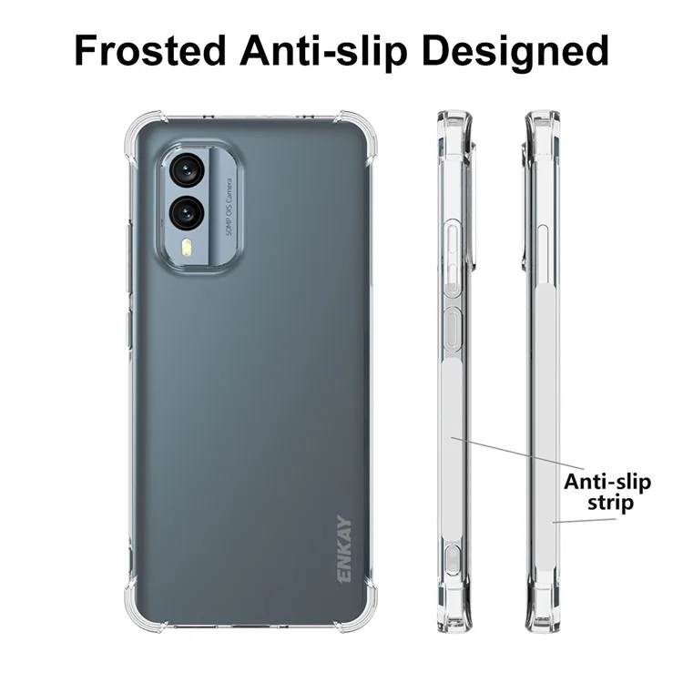 ENKAY HAT PRINCE For Nokia X30 5G Phone Case Anti-slip Strip Edge Ultra Clear Thickened Corners Shockproof TPU Phone Cover