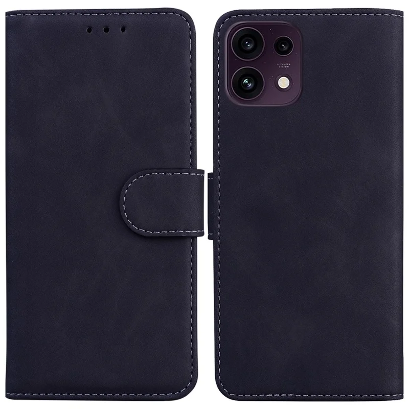 For Oppo Reno16 F 5G  /  Reno16 FS 5G Case Solid Color Leather Wallet Phone Cover - Black